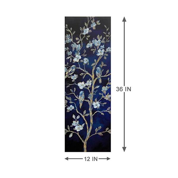 Indigo Spring Canvas Wall Art, 12x36