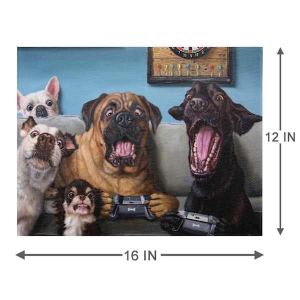 Dogs Video Game Canvas Wall Art, 12x16