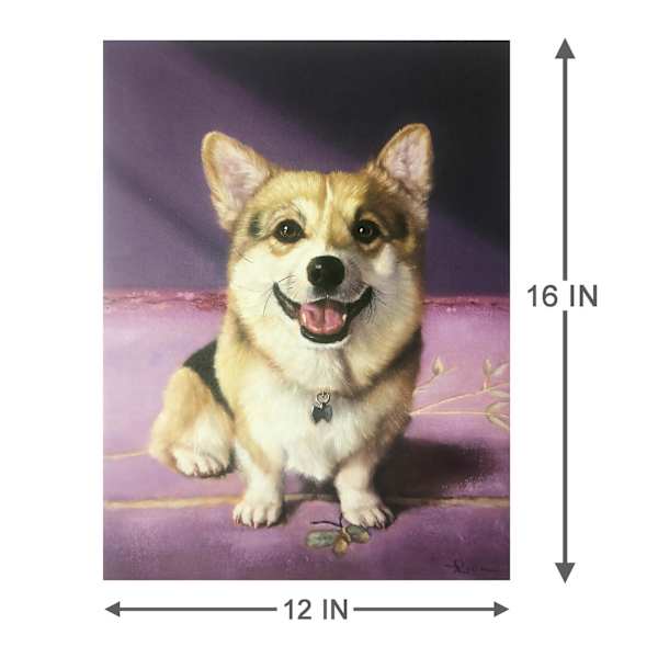Corgi Canvas Wall Art, 12x16