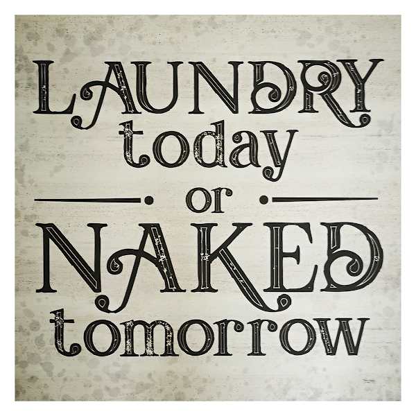 Laundry Today or Naked Tomorrow Canvas Wall Art, 16"