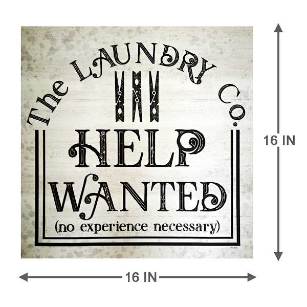 Laundry Help Wanted Canvas Wall Art, 16"