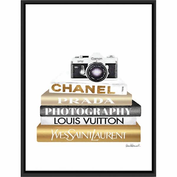 Framed Glam Books Canvas Wall Art, 12x16