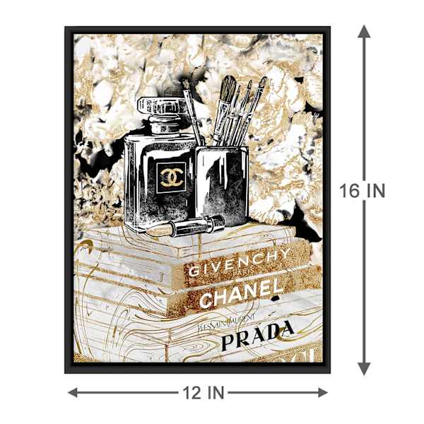 Framed Glam Books Canvas Wall Art, 12x16