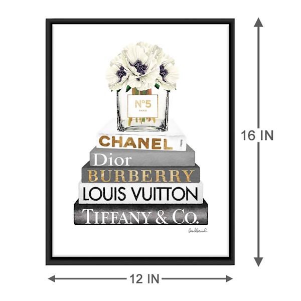 Framed Glam Books Canvas Wall Art, 12x16