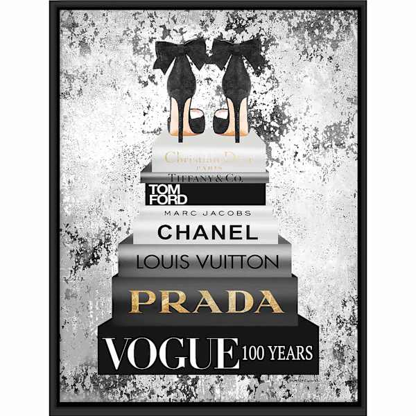 Framed Glam Books Canvas Wall Art, 12x16