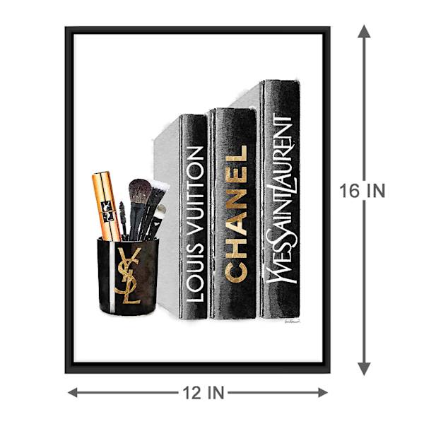 Framed Glam Books Canvas Wall Art, 12x16