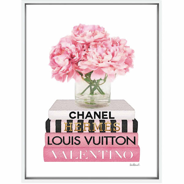 Framed Glam Books Canvas Wall Art, 12x16