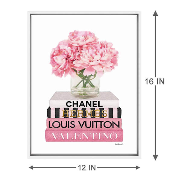 Framed Glam Books Canvas Wall Art, 12x16