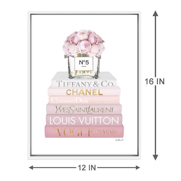 Framed Glam Books Canvas Wall Art, 12x16
