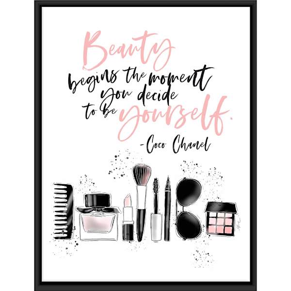 Framed Beauty Begins Canvas Wall Art, 12x16