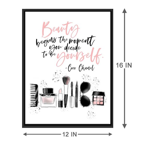Framed Beauty Begins Canvas Wall Art, 12x16
