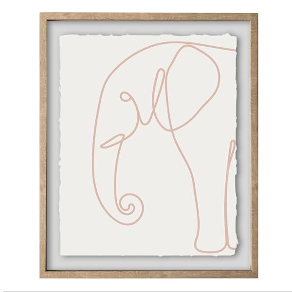 Tracey Boyd Glass Framed Elephant Sketch Print Wall Art, 16x20