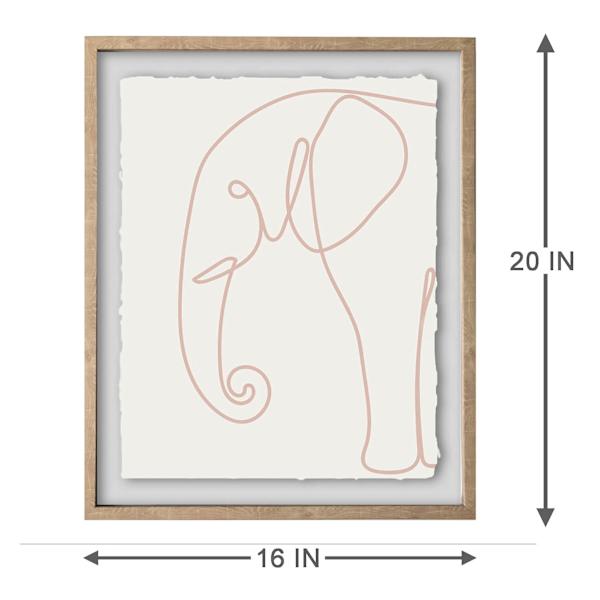 Tracey Boyd Glass Framed Elephant Sketch Print Wall Art, 16x20