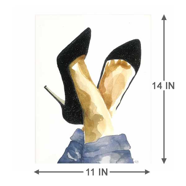 Glam Shoes Glittered Canvas Wall Art, 11x14