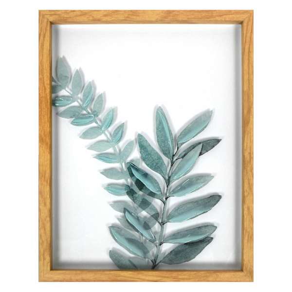 Honeybloom Glass Framed Botanical Leaves Wall Art, 11x14