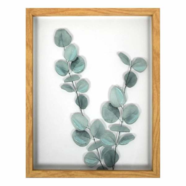 Honeybloom Glass Framed Botanical Leaves Wall Art, 11.5x14.5