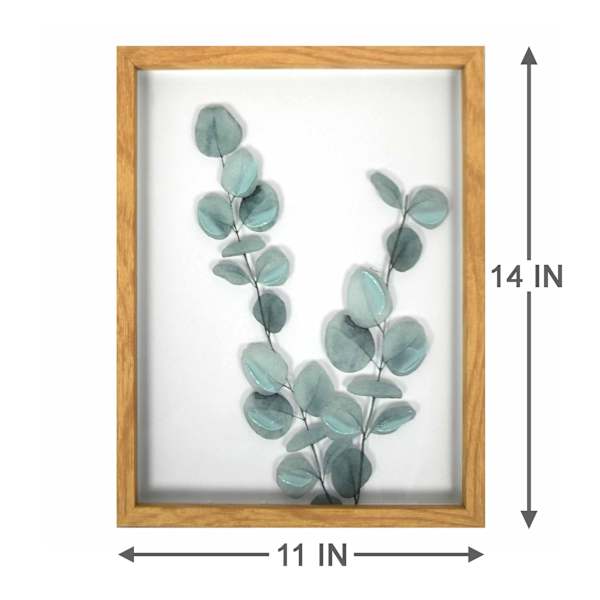 Honeybloom Glass Framed Botanical Leaves Wall Art, 11.5x14.5