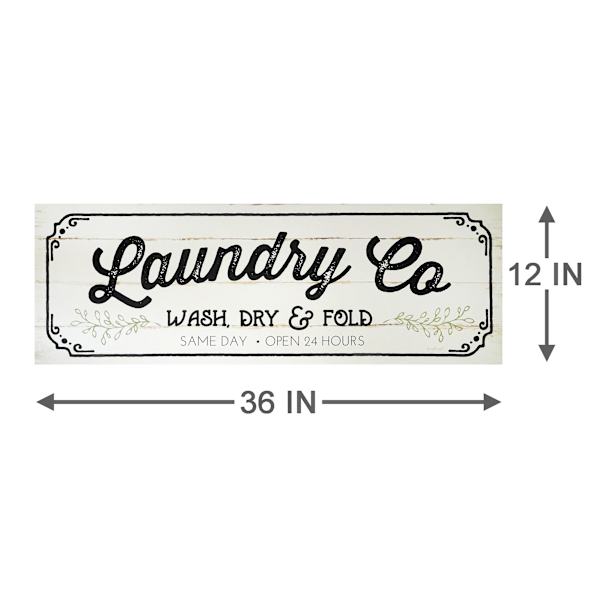 Laundry Canvas Wall Art, 36x12