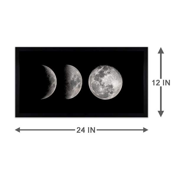 Glass Framed Moon Phases Art, 12x24
