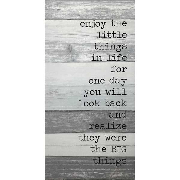 Enjoy The Little Things Sentiment Canvas Wall Sign, 12x24