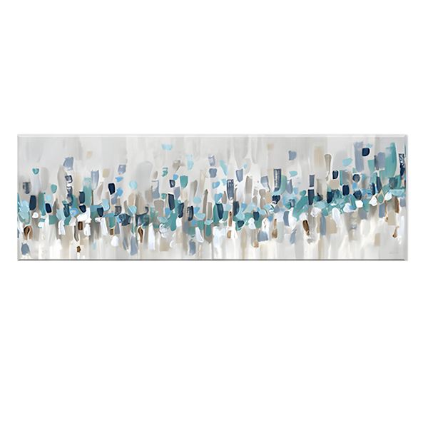 Blue Staccato Textured Canvas Wall Art, 12x36