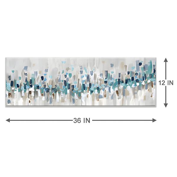 Blue Staccato Textured Canvas Wall Art, 12x36