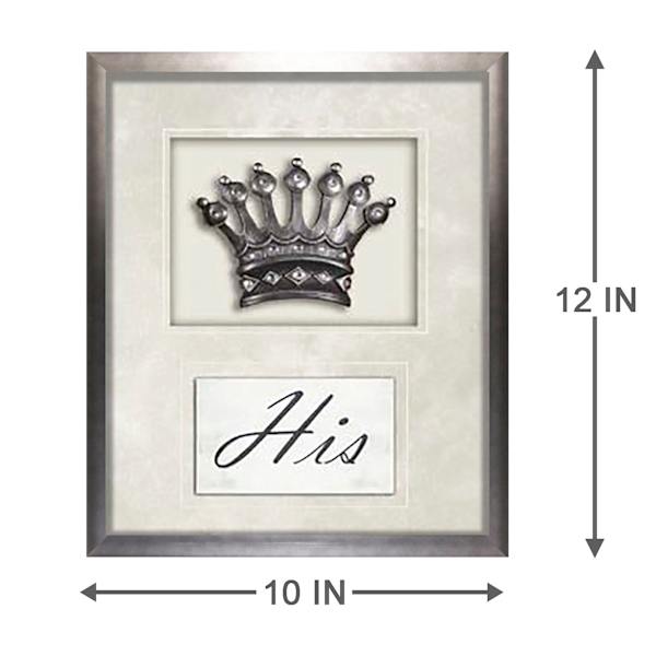 Glass Framed His Mini Crown with Jewels Wall Art, 10x12