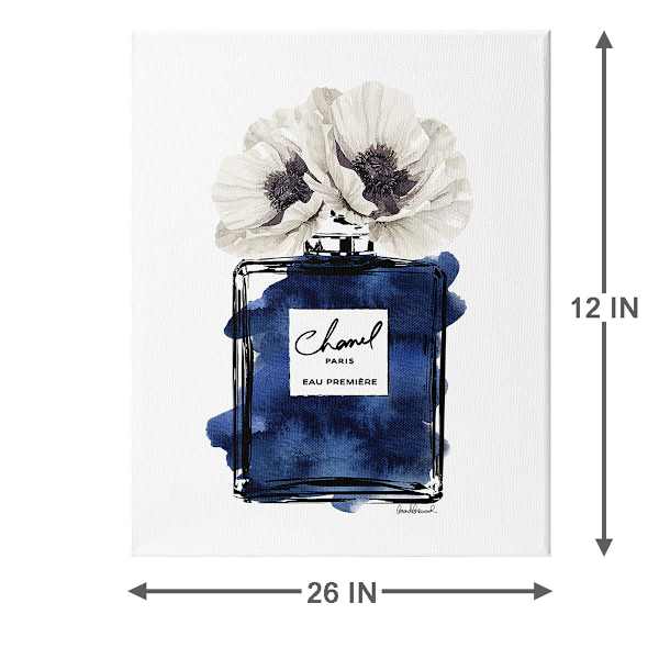 Flower Perfume Bottle Canvas Wall Art, 12x26