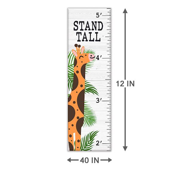 Tiny Dreamers Animal Growth Chart Canvas Wall Art, 12x40