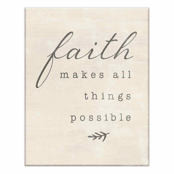 Faith Makes All Things Possible Canvas Wall Sign, 11x14