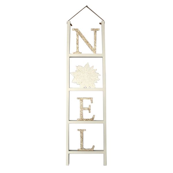 Gold Noel Ladder Porch Leaner, 42"