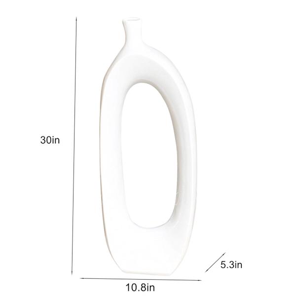 Crosby St. Riley White Ceramic Vase, 30"