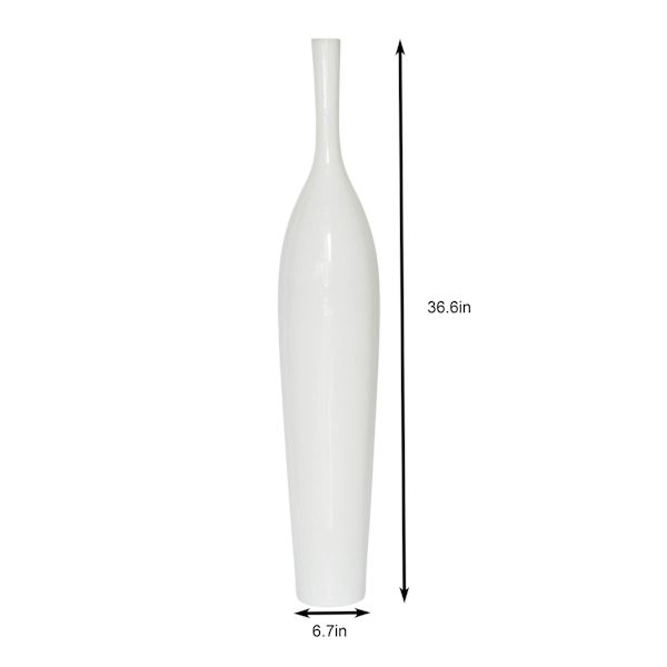 White Ceramic Oversized Vase, 37"