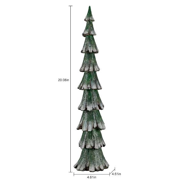 Homespun Holiday Green & White Glitter Tree, 20"