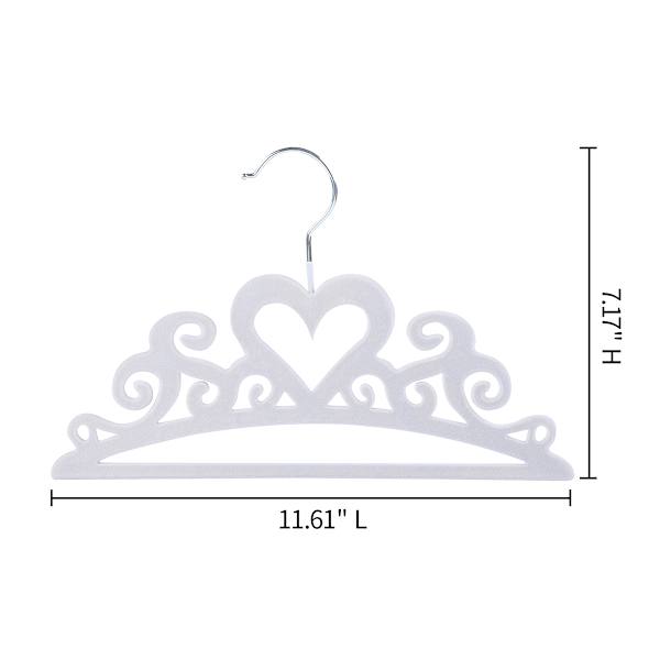5-Pack Kids Flocked Tiara Hanger, Grey