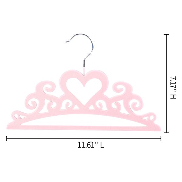 5-Pack Kids Flocked Tiara Hanger, Pink