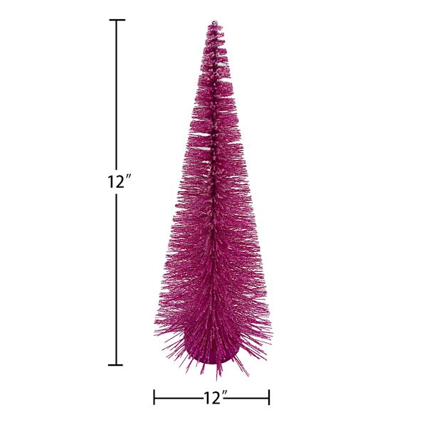 Oh Joy! Glittered Bottlebrush Pink Tree, 12"