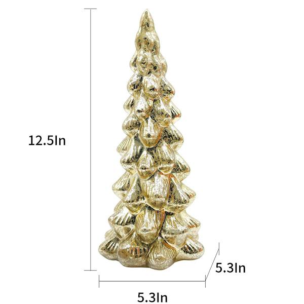 Gold Glass LED Tree, 12"