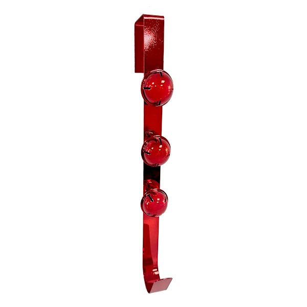 Red Wreath Hanger with Bells, 14"