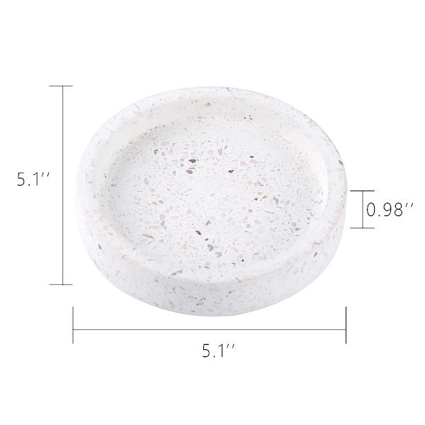 Speckled Circular Marble Trinket Tray, 5"