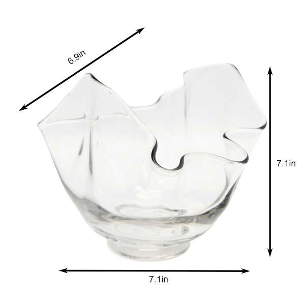 Clear Glass Wavy Bowl, 7"