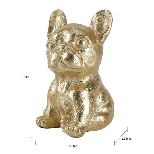 Shiny Gold French Bulldog, 4"
