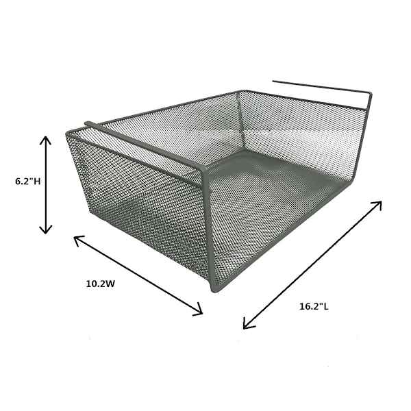 Under the Shelf Silver Metal Mesh Pantry Drawer, Large
