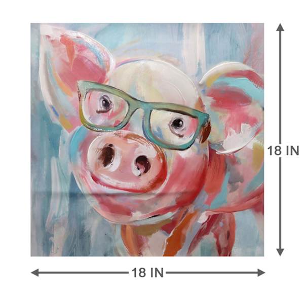 Studious Piglet Print Canvas Wall Art, 18"