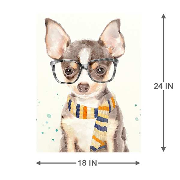 Dog with Scarf Canvas Wall Art, 18x24