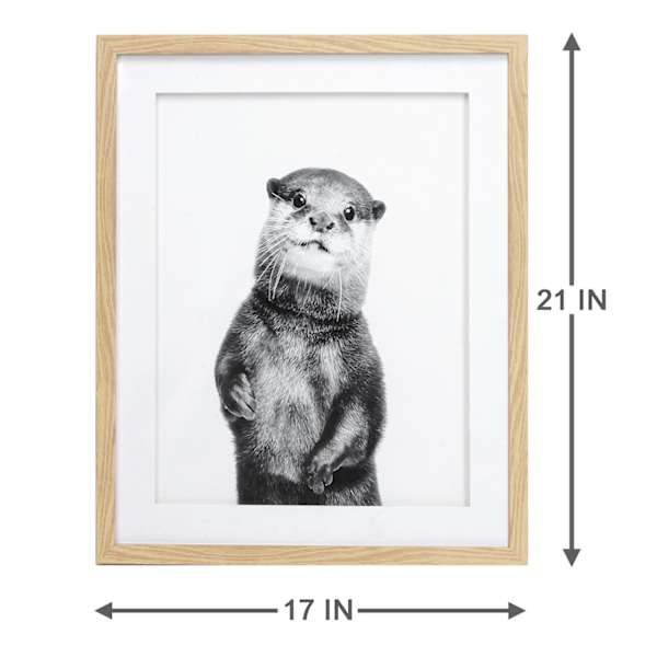 Glass Framed Otter Wall Art, 17x21