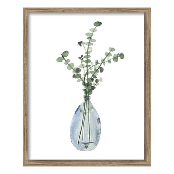 Glass Framed Misty Botanicals Wall Art, 17x21