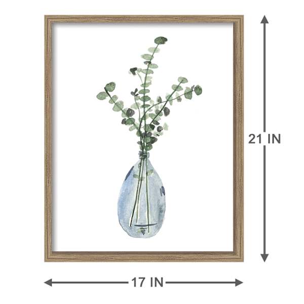 Glass Framed Misty Botanicals Wall Art, 17x21