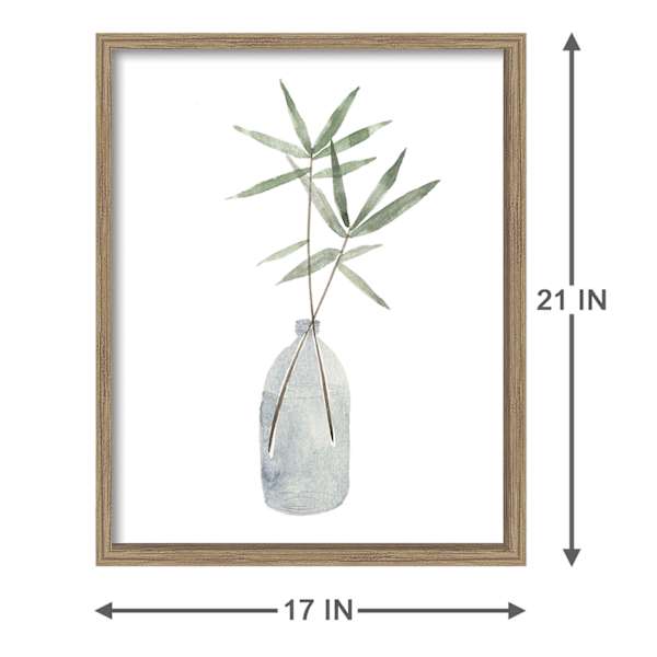 Glass Framed Misty Botanicals Wall Art, 17x21
