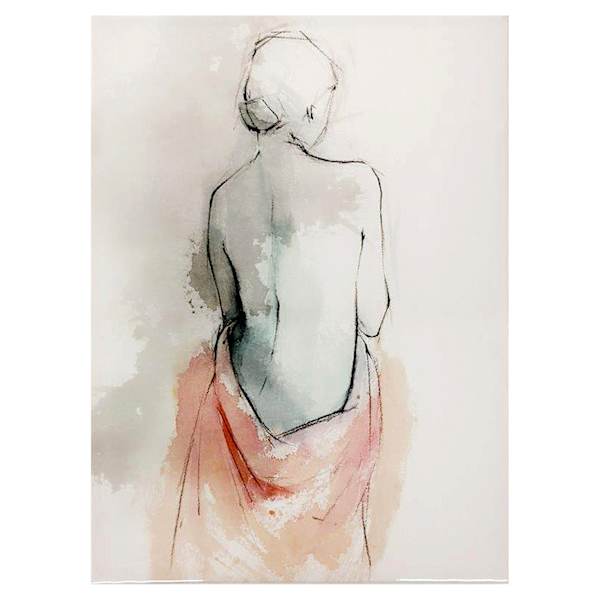 Pastel Woman I Glass Coat Canvas Wall Art, 18x24